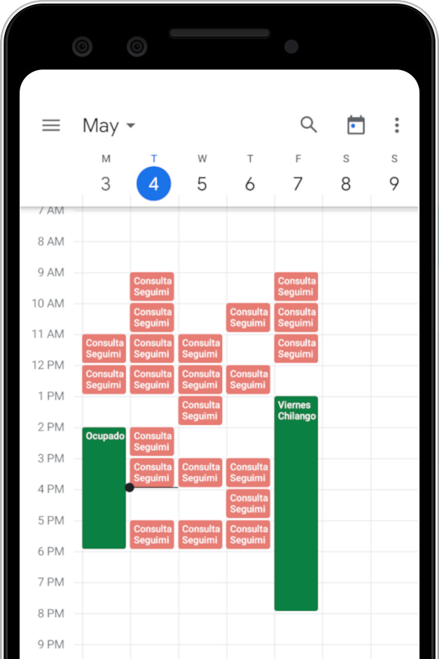 Google calendar mobile screenshot